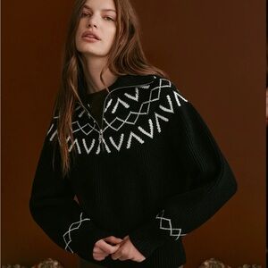 Varley Sigrid Fairisle Half-Zip Knit Sweater